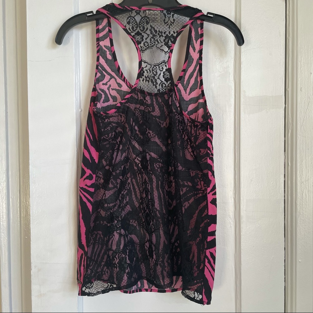 Leopard Lace Back Racerback Tank, Small - Picture 5 of 5